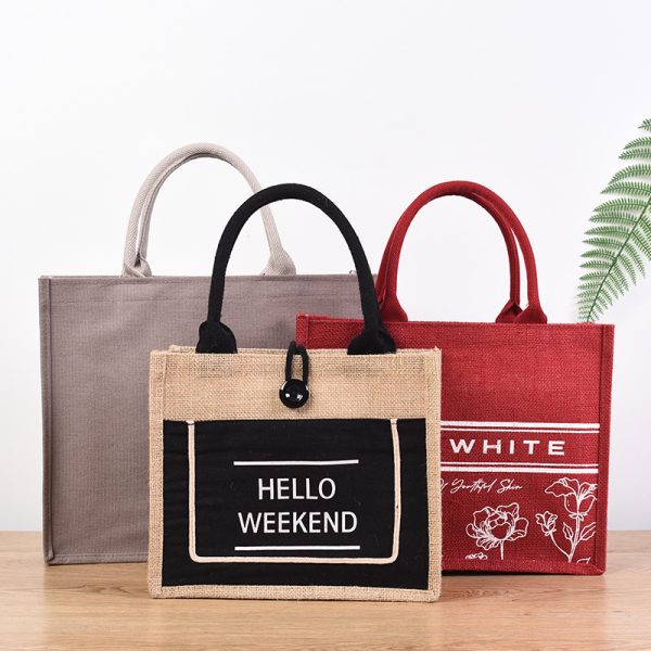 Eco Jute Tote Bags for Corporate Giveaways - Personalized Wholesale Totes - Image 2