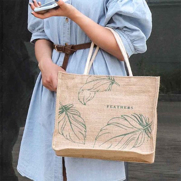 Sustainable Vegan Jute Tote Bags for Events - Custom Bulk Eco Totes - Image 4