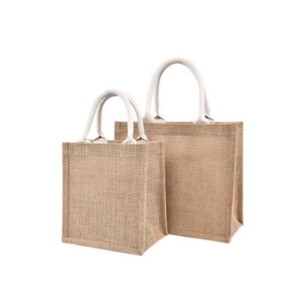 Personalized Reusable Jute Shopping Tote Bags - Custom Eco Grocery Carriers - Image 2